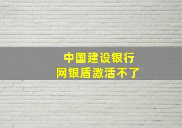 中国建设银行网银盾激活不了