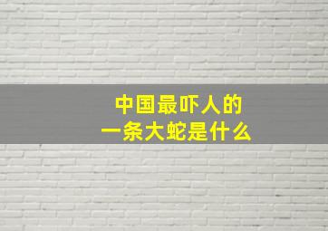 中国最吓人的一条大蛇是什么