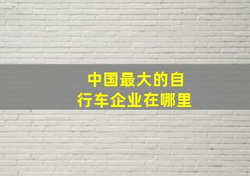 中国最大的自行车企业在哪里