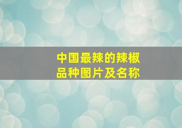 中国最辣的辣椒品种图片及名称