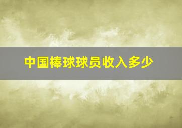 中国棒球球员收入多少