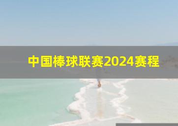 中国棒球联赛2024赛程