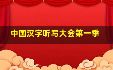 中国汉字听写大会第一季