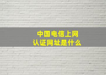 中国电信上网认证网址是什么