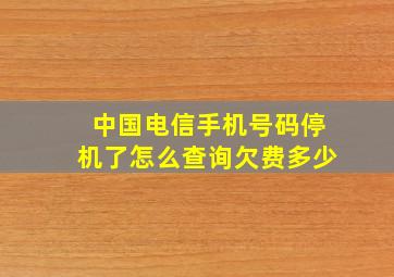 中国电信手机号码停机了怎么查询欠费多少