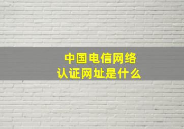 中国电信网络认证网址是什么