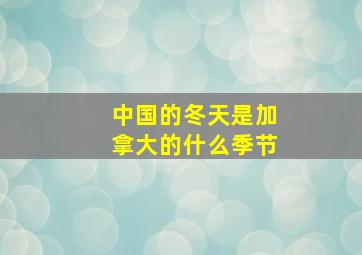 中国的冬天是加拿大的什么季节