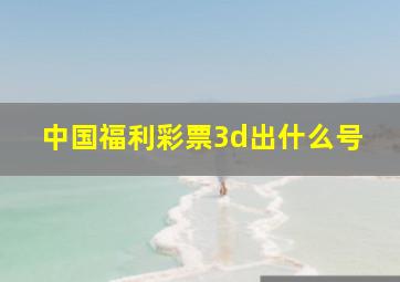 中国福利彩票3d出什么号