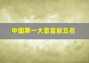 中国第一大首富前五名