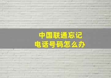 中国联通忘记电话号码怎么办