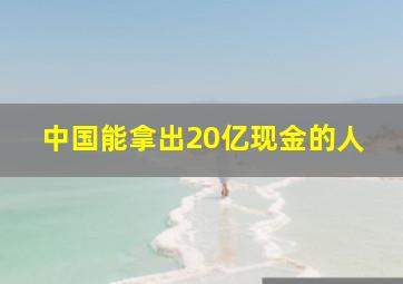 中国能拿出20亿现金的人