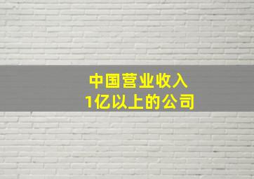 中国营业收入1亿以上的公司