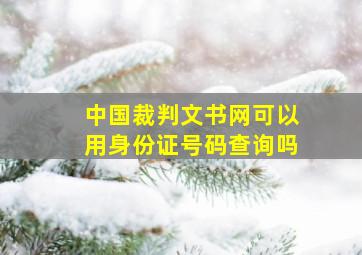 中国裁判文书网可以用身份证号码查询吗