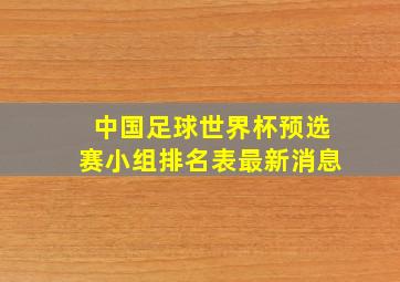 中国足球世界杯预选赛小组排名表最新消息