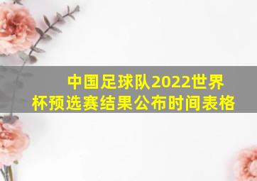 中国足球队2022世界杯预选赛结果公布时间表格