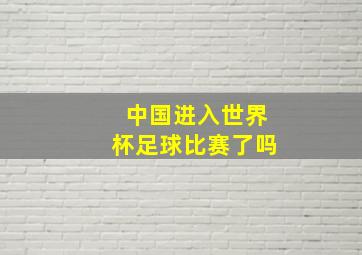 中国进入世界杯足球比赛了吗