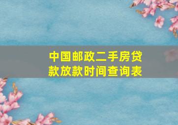 中国邮政二手房贷款放款时间查询表