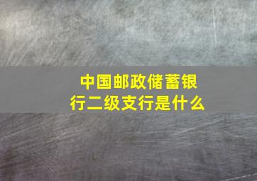 中国邮政储蓄银行二级支行是什么