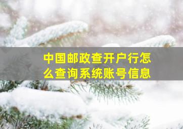 中国邮政查开户行怎么查询系统账号信息