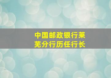 中国邮政银行莱芜分行历任行长