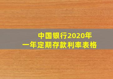 中国银行2020年一年定期存款利率表格