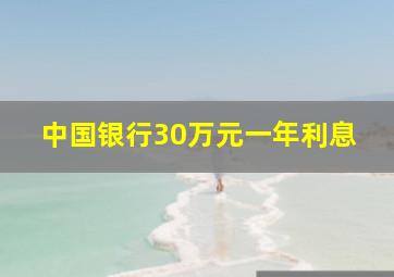 中国银行30万元一年利息