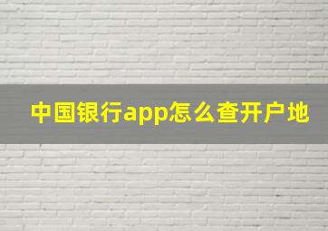 中国银行app怎么查开户地