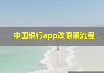 中国银行app改限额流程