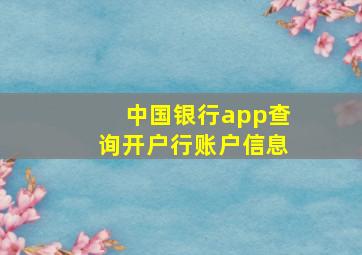 中国银行app查询开户行账户信息