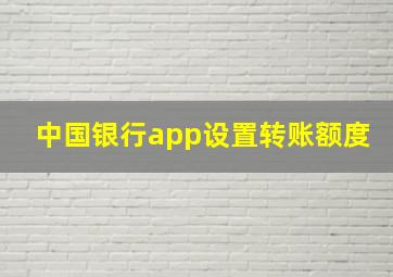 中国银行app设置转账额度