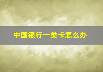 中国银行一类卡怎么办