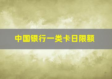 中国银行一类卡日限额