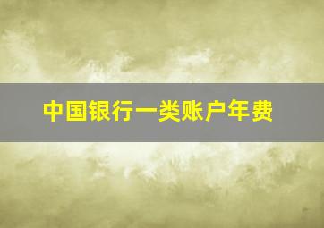 中国银行一类账户年费