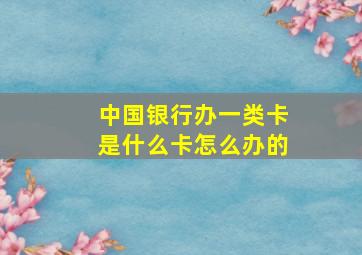 中国银行办一类卡是什么卡怎么办的