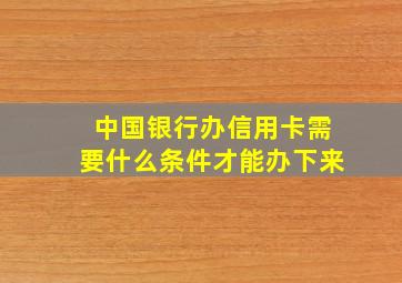 中国银行办信用卡需要什么条件才能办下来