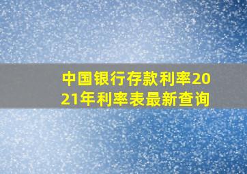 中国银行存款利率2021年利率表最新查询