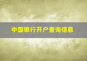 中国银行开户查询信息