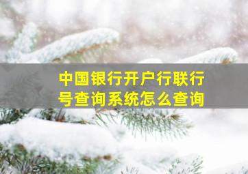 中国银行开户行联行号查询系统怎么查询