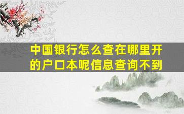 中国银行怎么查在哪里开的户口本呢信息查询不到