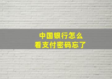 中国银行怎么看支付密码忘了