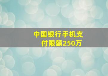 中国银行手机支付限额250万