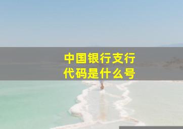 中国银行支行代码是什么号