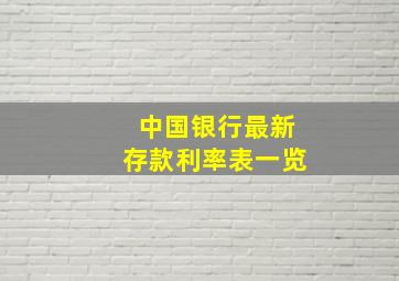 中国银行最新存款利率表一览