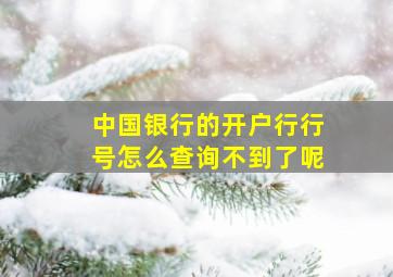 中国银行的开户行行号怎么查询不到了呢