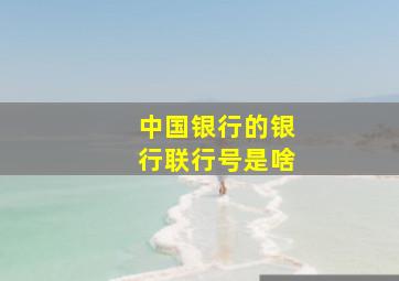 中国银行的银行联行号是啥