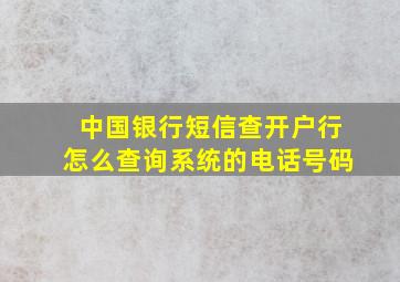 中国银行短信查开户行怎么查询系统的电话号码