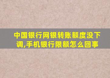 中国银行网银转账额度没下调,手机银行限额怎么回事