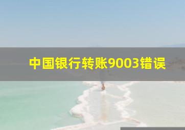 中国银行转账9003错误