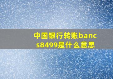 中国银行转账bancs8499是什么意思