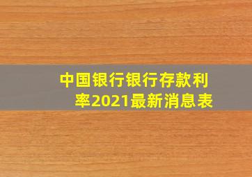 中国银行银行存款利率2021最新消息表